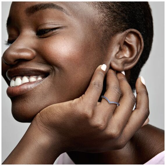 Серебряное кольцо женское Искрящийся синий Pandora, Размер (мм): 16,5, изображение 5