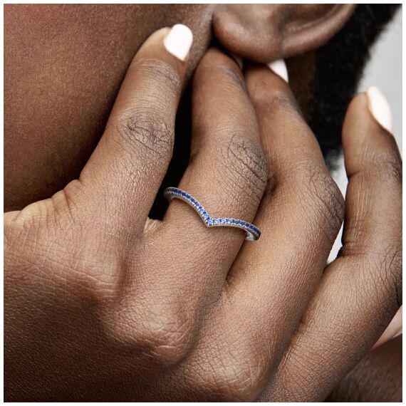 Серебряное кольцо женское Искрящийся синий Pandora, Размер (мм): 16,5, изображение 6