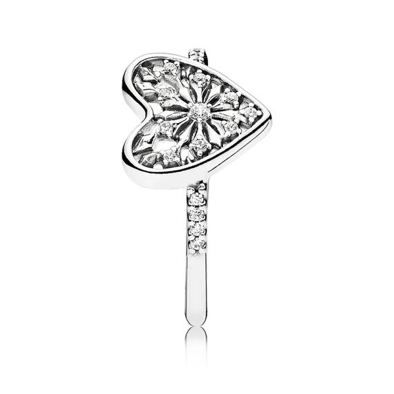 Серебряное кольцо женское с цирконием Хрустальное сердце Pandora Moments, Размер (мм): 16,5, изображение 4