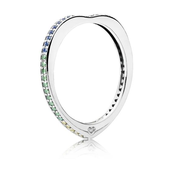 Серебряное кольцо с цирконием Радуга любви Pandora Moments, Размер (мм): 15,5, изображение 2