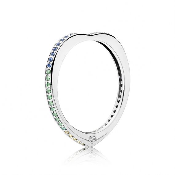 Серебряное кольцо с цирконием Радуга любви Pandora Moments, Размер (мм): 16,5, изображение 2