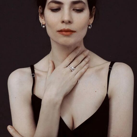 Серебряное кольцо с круглым жемчугом Pandora Moments, Размер (мм): 19, изображение 4