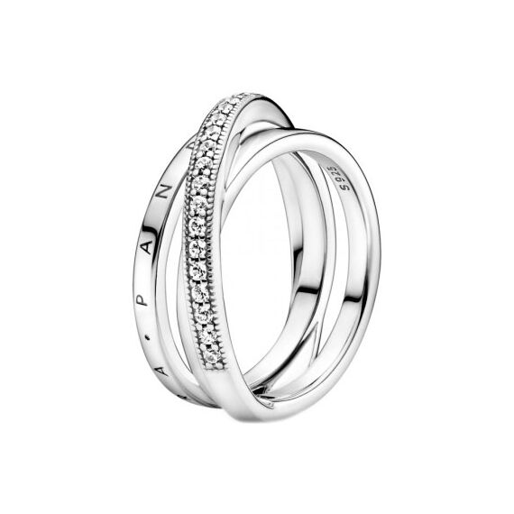Серебряное кольцо женское Логомания Pandora