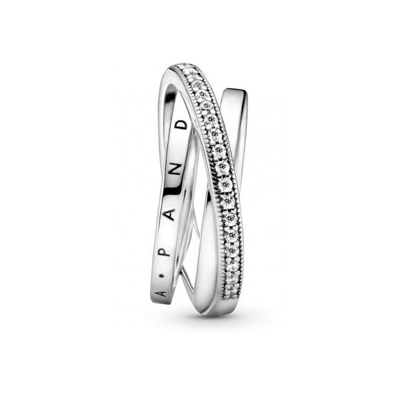 Серебряное кольцо женское Логомания Pandora, изображение 2
