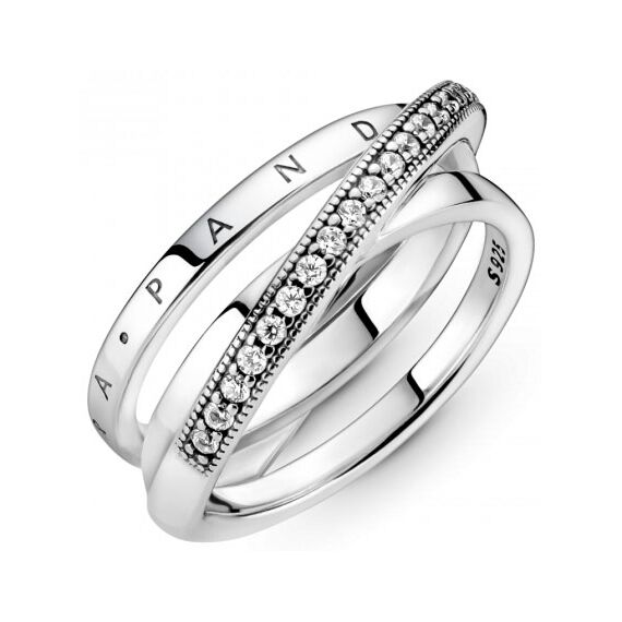 Серебряное кольцо женское Логомания Pandora, изображение 4
