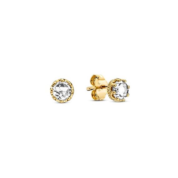 Золотые серьги гвоздики с камнем Pandora Shine