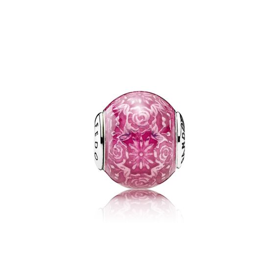 Серебряный шарм для браслетов розовый Pandora Essence Freedom