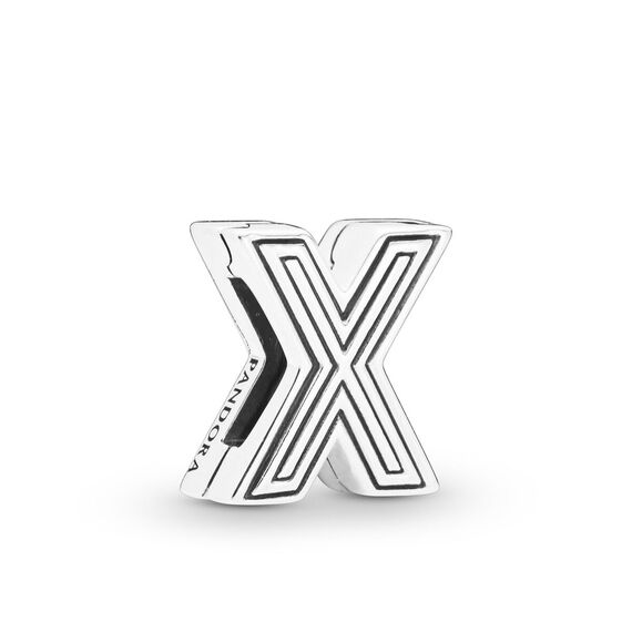 Серебряный шарм для браслета Буква X Pandora Reflexions