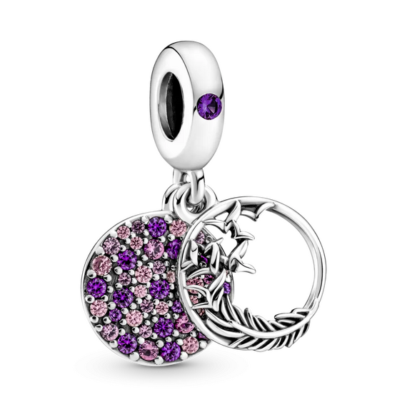 Серебряная подвеска с кристаллами Pave Feather Pandora