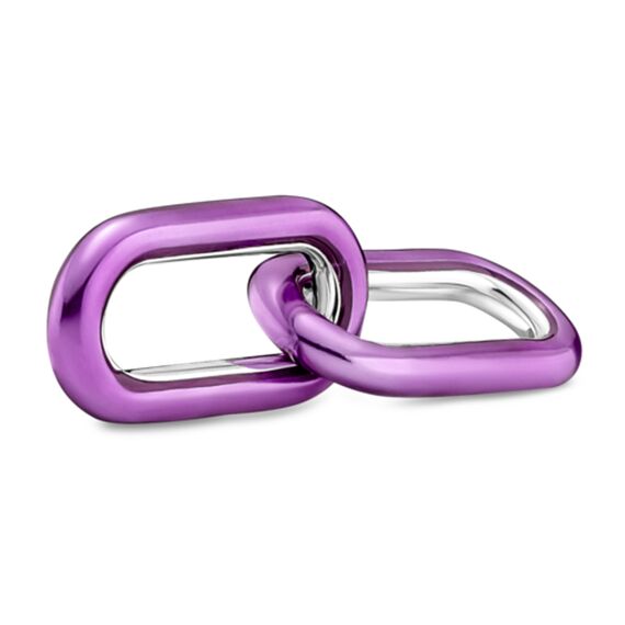 Серебряное звено двойное для стилизации Pandora ME Shocking Purple