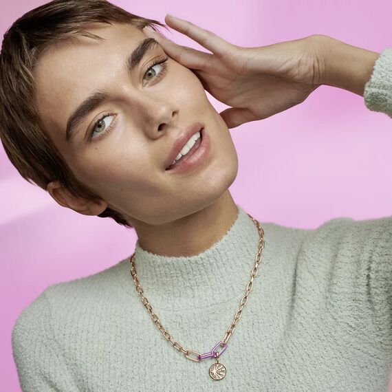 Серебряное звено двойное для стилизации Pandora ME Shocking Purple, изображение 5