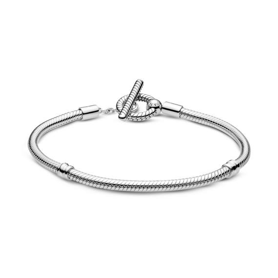 Женский браслет Pandora Moments с Т-замком 599082C00-18 (Серебро 925), изображение 2