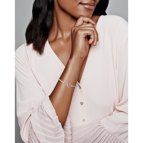 Женский браслет Pandora Moments с Т-замком 599082C00-18 (Серебро 925), изображение 4