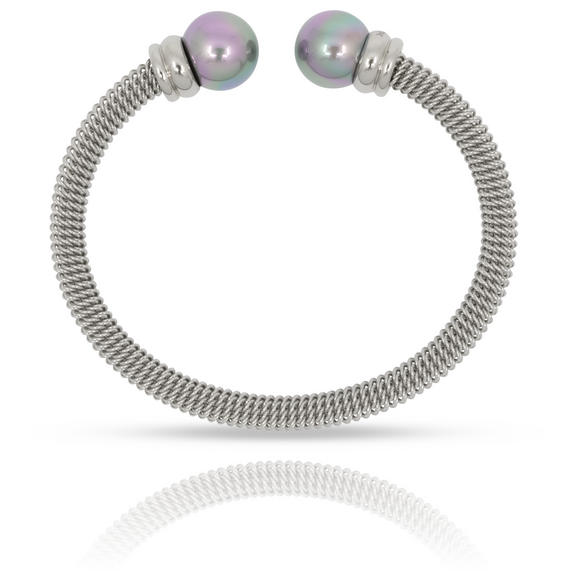 Браслет женский жесткий с жемчугом Majorica Modern Metals