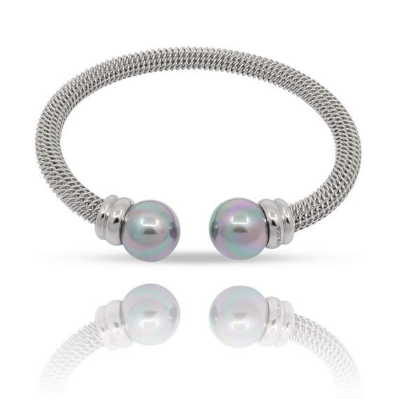 Браслет женский жесткий с жемчугом Majorica Modern Metals, изображение 3