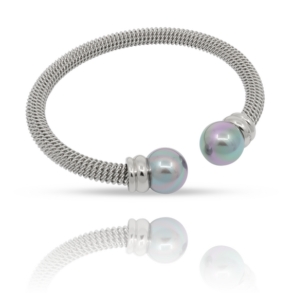 Браслет женский жесткий с жемчугом Majorica Modern Metals, изображение 4