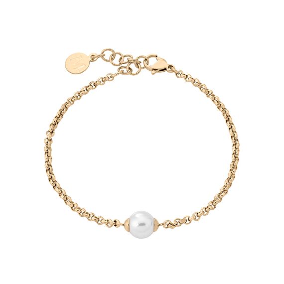 Золотой браслет женский на руку с жемчугом Majorica Modern Metals, изображение 3