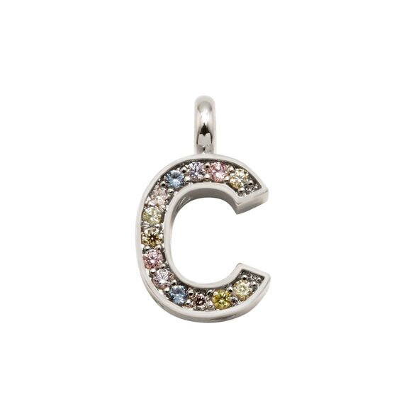 Серебряное колье с подвеской из цветных кристаллов Pertegaz Iniciales C