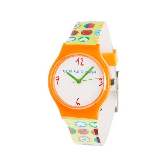 Часы женские наручные с оранжевым ободком Agatha Ruiz De La Prada