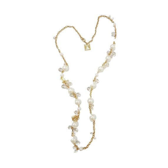 Колье золотое женское с жемчугом длинное Pertegaz Perla Cristal