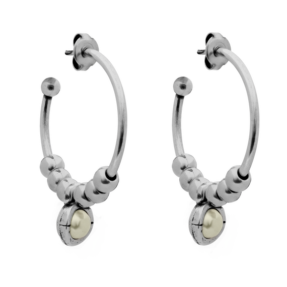 Серебряные серьги кольца Ciclon Azteca