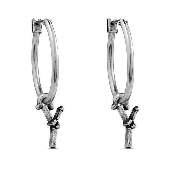 Серебряные серьги кольца Ciclon Fletters Y