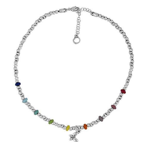 Серебряное колье с муранским стеклом Ciclon Arcoiris