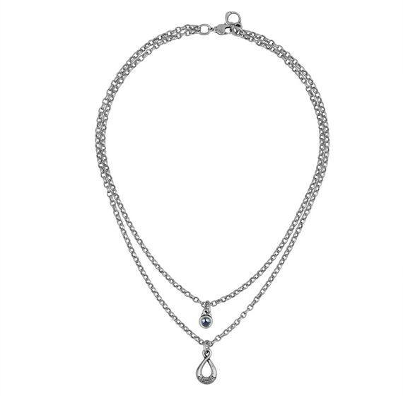 Серебряное колье женское с подвеской двойное Ciclon Juntos, Размер (мм): 430-470