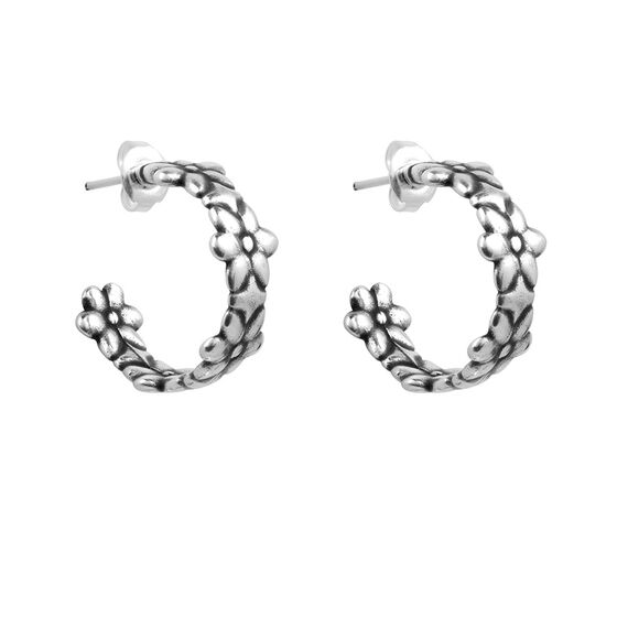 Серебряные серьги кольца бирюзовые Ciclon Fiore
