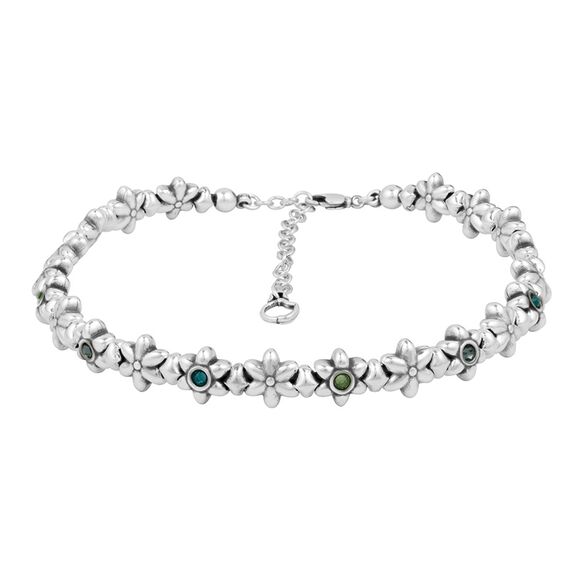 Серебряное колье чокер c муранским стеклом Ciclon Fiore, Размер (мм): 380-400