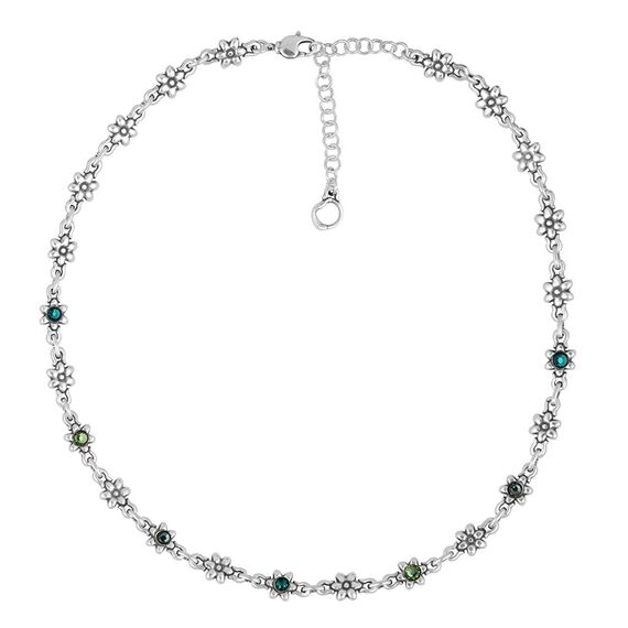 Серебряное колье с муранским стеклом Ciclon FLower, Размер (мм): 420-440