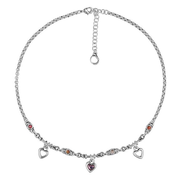 Серебряное колье женское с муранским стеклом Ciclon Tricuore