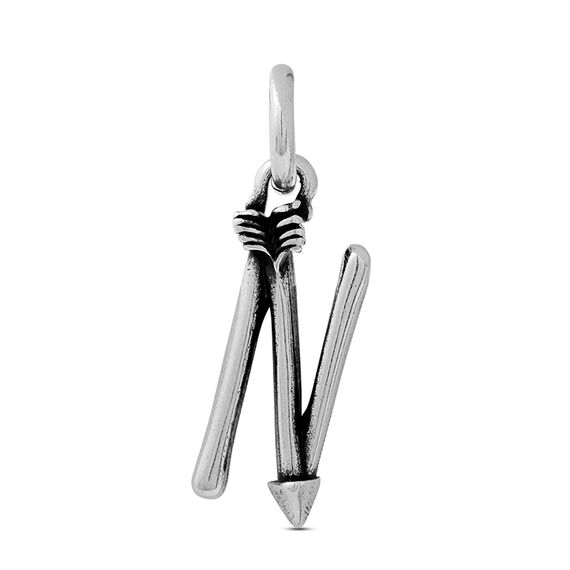 Серебряная подвеска буква большая N Ciclon Fletters