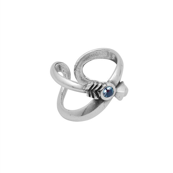 Серебряное кольцо женское с кристаллом Сваровски Ciclon Infinito, Размер (мм): 16,5-17,2