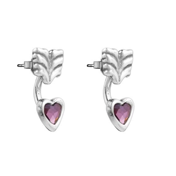 Серебряные серьги сердечки мультиколор Ciclon Cuore