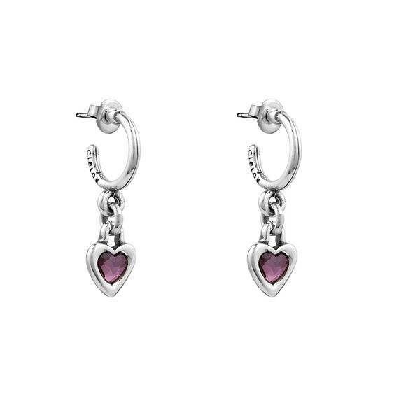 Серебряные серьги сердечки мультиколор Ciclon Gotas de Amor