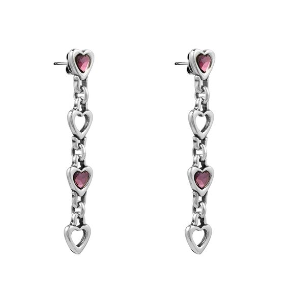 Серебряные серьги сердечки мультиколор Ciclon Mini Corazones