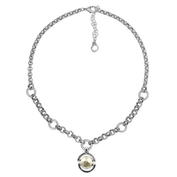 Серебряное колье с подвеской из жемчуга Ciclon Cocco