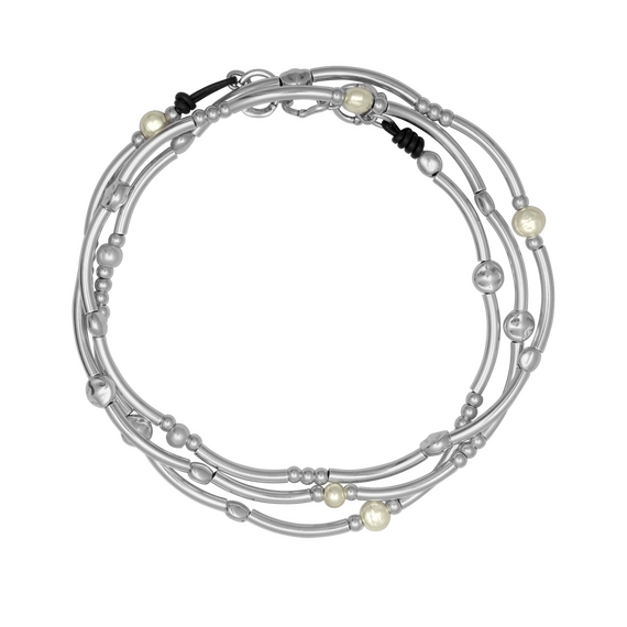 Серебряное колье женское с жемчугом Ciclon Esencia Con Perla
