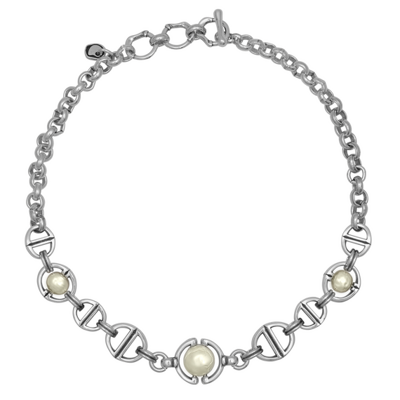 Серебряное колье с жемчугом Ciclon Cocco