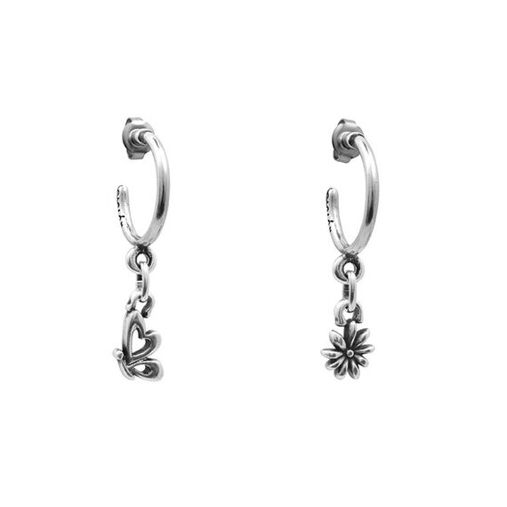 Серебряные серьги кольца Ciclon Garden