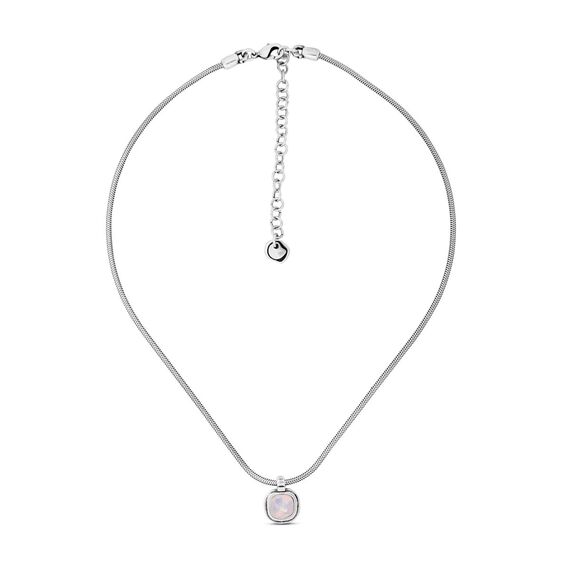 Серебряное колье женское с кристаллом Сваровски розовое Ciclon Detail