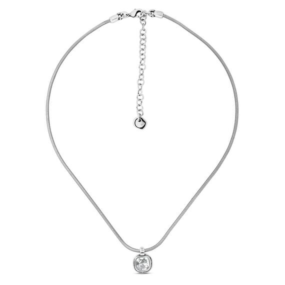 Серебряное колье женское с кристаллом Сваровски прозрачное Ciclon Detail