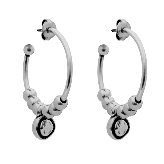 Серебряные серьги кольца Ciclon Cocco