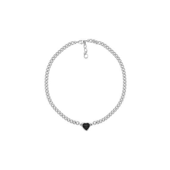 Серебряное колье с сердечком черное Ciclon Idilio, Размер (мм): 400-430