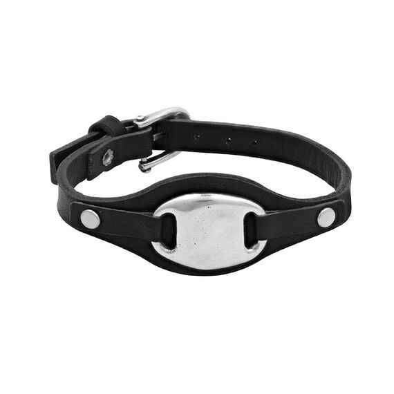Кожаный браслет с серебром Ciclon Piero