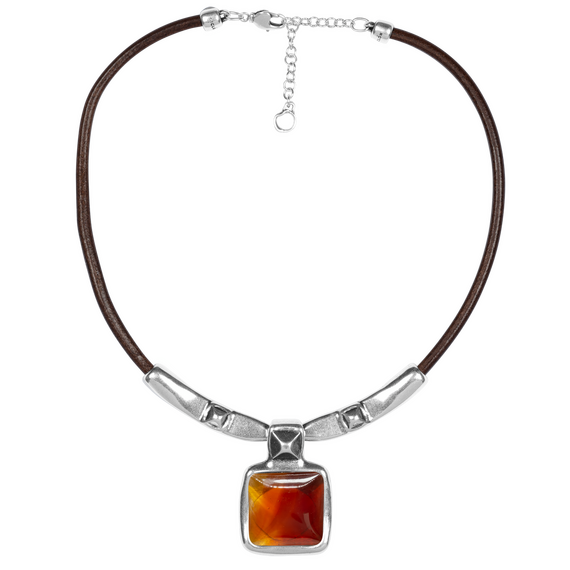 Серебряное колье женское с муранским стеклом Ciclon Kubik