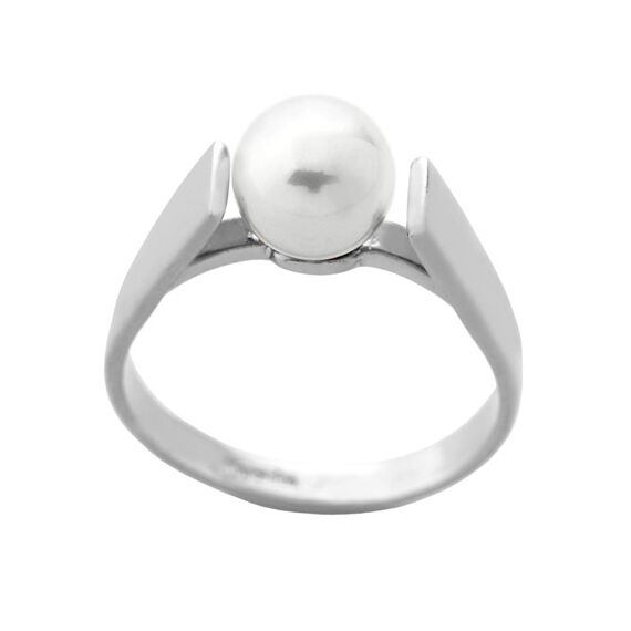 Серебряное кольцо женское c жемчугом Majorica Basic, Размер (мм): 16,5