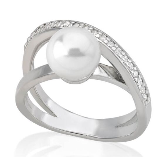 Серебряное кольцо женское с жемчугом Majorica Exquisite, Размер (мм): 16,5