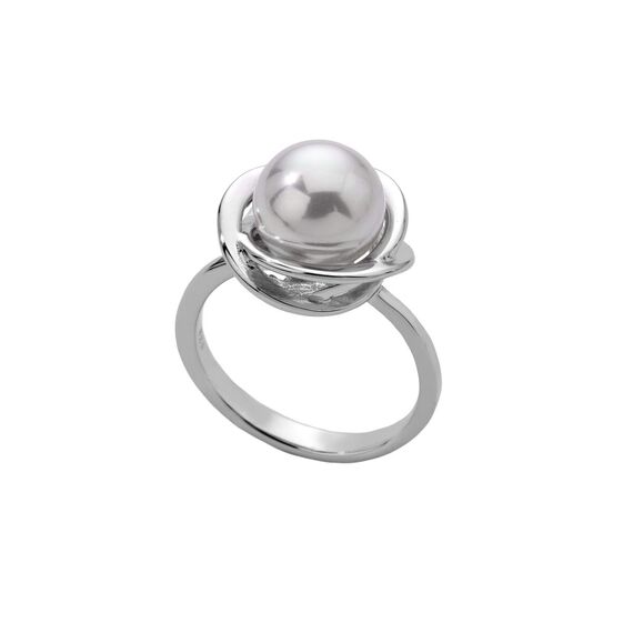 Серебряное кольцо женское с жемчугом Majorica Classic, Размер (мм): 16,85